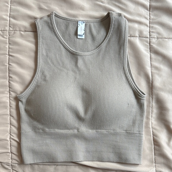 Wishlist Tops - Wishlist Ribbed Crop Top in Taupe